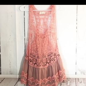 ๐A'reve BOHO flowy lace dress/long Top๐